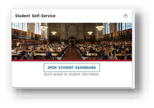 The student self-service card with the lock icon