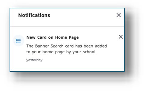 As sample notification in Banner