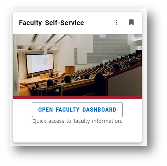 The Faculty Dashboard card